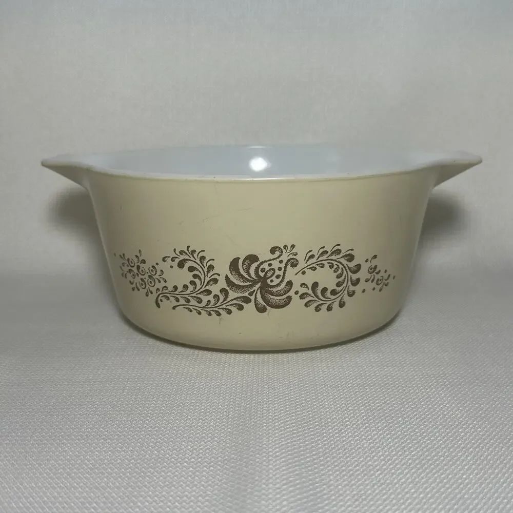 Vintage Pyrex By Corning Homestead Brown 474-B 1.5 qt Casserole Dish ~ NO LID